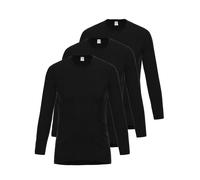 Unterhemd AMMANN "3er Pack Shirt 1/1 Arm Day Classic / Jeans Feinripp", Herren, Gr. 8, N-Gr, grau (anthrazit), Obermaterial: 75% Baumwolle CO. 25% Polyester PES., Unterhemden Unterhemd (53608168-8) an