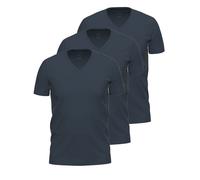 Unterhemd AMMANN "3er Pack Shirt 1/2 Arm Day Modern / Close to you", Herren, Gr. 5, N-Gr, blau (nightblau), Single-Jersey, Obermaterial: 93% Baumwolle CO. 7% Elasthan EL., V-Ausschnitt, Unterhemden Un