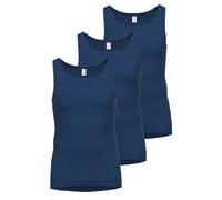 Unterhemd AMMANN "3er Pack Unterhemd Day Classic / Jeans Feinripp", Herren, Gr. 10, N-Gr, blau (dunkelblau), Obermaterial: 75% Baumwolle CO. 25% Polyester PES., Unterhemden Unterhemd (37188042-10) dun