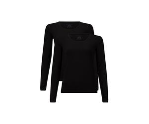 Unterhemd BAMBOO BASICS "Longsleeve LARA 2er Pack", Damen, Gr. M, N-Gr, schwarz, Obermaterial: 68% Viskose CV. 28% Baumwolle CO. 4% Elasthan EL., Unterhemden Unterhemd (38550935-M) schwarz