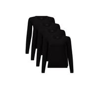 Unterhemd BAMBOO BASICS "Longsleeve LARA 4er Pack", Damen, Gr. S, N-Gr, schwarz, Obermaterial: 68% Viskose CV. 28% Baumwolle CO. 4% Elasthan EL., Unterhemden Unterhemd (45940403-S) schwarz