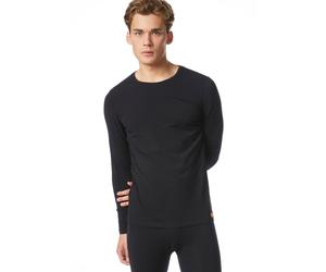 Unterhemd BRUNO BANANI "Warm Up", Herren, Gr. XL, N-Gr, schwarz, Obermaterial: 93% Baumwolle, 7% Elasthan, unifarben, eng, Rundhals, Unterhemden Unterhemd, mit kontrastfarbenen Markenlabel (64752712-X
