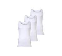 bugatti Herren Unterhemden, 3er Pack - Feinripp, Baumwolle, einfarbig Weiß M