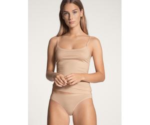 Unterhemd CALIDA "Natural Comfort", Damen, Gr. L (48/50), N-Gr, beige, Single Jersey, Obermaterial: 92% Baumwolle, 8% Elasthan, normal, Rundhals, Unterhemden Unterhemd, Baumwoll-Mix, Single Jersey Qua