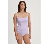 Unterhemd CALIDA "Natural Comfort", Damen, Gr. M (44/46), N-Gr, lila (orchid petal), Single Jersey, Obermaterial: 92% Baumwolle, 8% Elasthan, casual, normal, Rundhals, ärmellos, Unterhemden, mit perfe