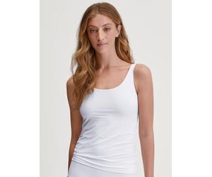 Unterhemd CALIDA "Sleek Skin", Damen, Gr. L (48/50), N-Gr, weiß, Single Jersey, Obermaterial: 73% Polyamid, 27% Elasthan, figurbetont, Rundhals, Unterhemden Unterhemd, Rundhalsausschnitt, Single-Jerse
