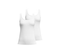 Unterhemd CALIDA "Unterhemd Top ohne Arm Essential Cotton 2er Pack", Damen, Gr. 44-46, N-Gr, weiß, Obermaterial: 95% Baumwolle CO. 5% Elasthan EL., Unterhemden Unterhemd (46292019-44) weiß