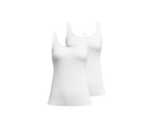 Unterhemd CALIDA "Unterhemd Top ohne Arm Essential Cotton 2er Pack", Damen, Gr. 44-46, N-Gr, weiß, Obermaterial: 95% Baumwolle CO. 5% Elasthan EL., Unterhemden Unterhemd (46292019-44) weiß