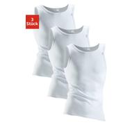 Unterhemd CLIPPER EXCLUSIVE, Herren, Gr. 5, 3 Stk., N-Gr, weiß, Doppelripp, Obermaterial: 100% Baumwolle, unifarben, körpernah, tiefer Rundhals, Unterhemden Unterhemd, mit Komfortschnitt, hinten etwas