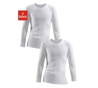 Unterhemd CLIPPER, Herren, Gr. 3, 2 Stk., N-Gr, weiß, Feinripp, Obermaterial: 100% Baumwolle, unifarben, körpernah, Rundhals, Unterhemden, schlichtes Basic, Unterziehshirt - in Feinripp, Langarmshirt 
