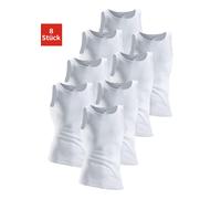 Unterhemd CLIPPER, Herren, Gr. 6, 8 Stk., N-Gr, weiß, Doppelripp, Obermaterial: 100% Baumwolle, unifarben, körpernah, tiefer Rundhals, Unterhemden Unterhemd, aus Doppelripp, Tanktop, Unterziehshirt (2