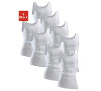 Unterhemd CLIPPER, Herren, Gr. 6, 8 Stk., N-Gr, weiß, Feinripp, Obermaterial: 100% Baumwolle, unifarben, körpernah, tiefer Rundhals, Unterhemden Unterhemd, aus Feinripp, Topseller (214580-6) weiß