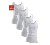 Unterhemd CLIPPER, Herren, Gr. 9, 4 Stk., N-Gr, weiß, Feinripp, Obermaterial: 100% Baumwolle, unifarben, körpernah, tiefer Rundhals, Unterhemden Unterhemd, aus Feinripp, Topseller (214558-9) weiß