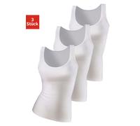 Unterhemd, Damen, Gr. 32/34, N-Gr, weiß, Single Jersey, Obermaterial: 95% Polyamid, 5% Elasthan (LYCRA), VIVANCE ACTIVE BY LASCANA, unifarben, körpernah, tiefer Rundhals, Unterhemden Unterhemd, aus we