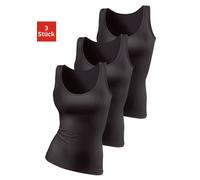 Unterhemd, Damen, Gr. 36/38, N-Gr, schwarz, Single Jersey, Obermaterial: 95% Polyamid, 5% Elasthan (LYCRA), VIVANCE ACTIVE BY LASCANA, unifarben, körpernah, tiefer Rundhals, Unterhemden Unterhemd, aus