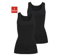 Unterhemd H.I.S, Damen, Gr. 36/38, N-Gr, schwarz, Single Jersey, Obermaterial: 95% Baumwolle, 5% Elasthan, unifarben, Unterhemden Unterhemd, aus elastischer Baumwoll-Qualität, Tanktop, Unterziehshirt 