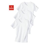 Unterhemd H.I.S, Jungen, Gr. 104, 3 Stk., N-Gr, weiß, Feinripp, Obermaterial: 100% Baumwolle, unifarben, körpernah, Rundhals, Unterhemden Unterhemd, Feinripp-Qualität, reine Baumwolle (510040-104) wei