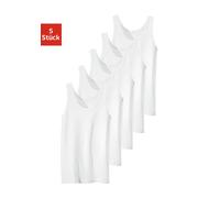 Unterhemd H.I.S, Jungen, Gr. 152, 5 Stk., N-Gr, weiß, Feinripp, Obermaterial: 100% Baumwolle, unifarben, körpernah, tiefer Rundhals, Unterhemden Unterhemd, Feinripp-Qualität, reine Baumwolle (509921-1