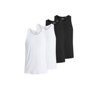 Unterhemd JACK & JONES "Unterhemd JACBASIC TANKTOP 4PK 4er Pack", Herren, Gr. XL, N-Gr, schwarz (schwarz, weiß), Obermaterial: 100% Baumwolle CO., Unterhemden Unterhemd (92808737-XL) schwarz, weiß