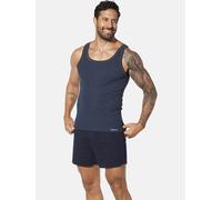 Unterhemd JAN VANDERSTORM "2er Pack Unterhemd HARBUR", Herren, Gr. L-XL, weit, blau (dunkelblau), Obermaterial: 100% Baumwolle CO., Unterhemden Unterhemd (55213402-LXL) dunkelblau