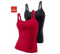 LASCANA Spaghettitop Damen rot+schwarz Gr.40/42