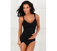 LASCANA Damen Bodyforming-Spaghettitop mit Spitze schwarz, Größe 52/54, 2189243 Schwarz XXL