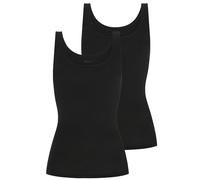 Unterhemd MEY "Superfine Organic", Damen, Gr. 42, N-Gr, schwarz, Single Jersey, Obermaterial: 92% Baumwolle, 8% Elasthan, unifarben, körpernah, Rundhals, Unterhemden Unterhemd, breite Träger, tiefer R