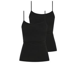 Unterhemd MEY "Superfine Organic", Damen, Gr. 44, N-Gr, schwarz, Single Jersey, Obermaterial: 92% Baumwolle, 8% Elasthan, unifarben, figurbetont, Rundhals, Unterhemden Unterhemd, feine Träger, Baumwol