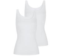 Unterhemd MEY "Superfine Organic", Damen, Gr. 44, N-Gr, weiß, Single Jersey, Obermaterial: 92% Baumwolle, 8% Elasthan, körpernah, Rundhals, Unterhemden Unterhemd, breite Träger, tiefer Rundhalsausschn