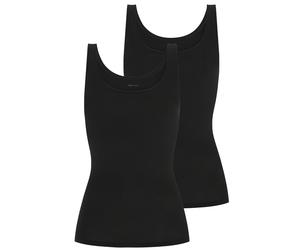 Unterhemd MEY "Superfine Organic", Damen, Gr. 48, N-Gr, schwarz, Single Jersey, Obermaterial: 92% Baumwolle, 8% Elasthan, unifarben, körpernah, Rundhals, Unterhemden Unterhemd, breite Träger, tiefer R