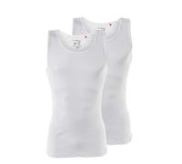 Unterhemd MUSTANG "Unterhemd Tank Top True Denim 2P 2er Pack", Herren, Gr. S, N-Gr, weiß, Obermaterial: 100% Baumwolle CO., Unterhemden Unterhemd (76790908-S) weiß