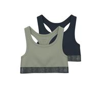 Unterhemd NAME IT "NKFSHORT TOP 2P NOOS", Mädchen, Gr. 116, 2 Stk., N-Gr, grün (seagrass), Jersey, Obermaterial: 95% Baumwolle, 5% Elasthan, unifarben, eng, Rundhals, Unterhemden Unterhemd (70803245-1