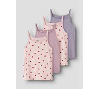 Unterhemd NAME IT "NKFSTRAP für Mädchen mit Stretchkomfort im 4er-Pack", Mädchen, Gr. 134/140, 4 Stk., N-Gr, ballerina, Jersey, Obermaterial: 95% Baumwolle, 5% Elasthan, bedruckt, unifarben, normal, R