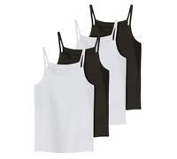 Unterhemd NAME IT "NKFSTRAP TOP 4P BLACK WHITE SOLID NOOS", Kinder, Gr. 104, N-Gr, schwarz, Jersey, Obermaterial: 95% Baumwolle, 5% Elasthan, unifarben, casual, normal, Rundhals, Unterhemden (41335025