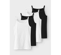 name it Spaghetti Top 4er Pack Black/White - Mädchen - Gr. Babymode (6 - 24 Monate)