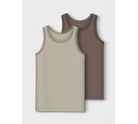 Unterhemd NAME IT "NKFTANK TOP 2P PEYOTE LACE NOOS", Mädchen, Gr. 116, N-Gr, beige (peyote), Jersey, Obermaterial: 95% Baumwolle, 5% Elasthan, unifarben, normal, Rundhals, Unterhemden Unterhemd (16209