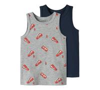 Name It Jungen Tanktops NMMTANK TOP 2er-Pack Fire Truck Grau Melange Gr. 110