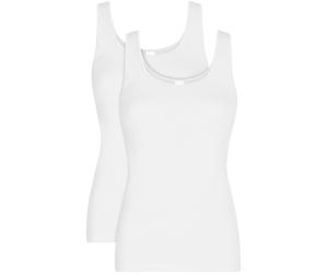 Unterhemd NINA VON C. "Fine Cotton", Damen, Gr. 38, N-Gr, weiß, Single Jersey, Obermaterial: 100% Baumwolle, unifarben, körpernah, tiefer Rundhals, Unterhemden Unterhemd, basic, weich, bequem, eng, Ru