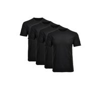 RAGMAN Herren T-Shirt 4er Pack - 1/2 Arm, Unterhemd, Rundhals M Schwarz