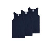 Unterhemd SANETTA "Unterhemd 3er Pack", Jungen, Gr. 152, N-Gr, blau (dunkelblau), Obermaterial: 100% Baumwolle CO(Bio)., Unterhemden Unterhemd (44998542-152) dunkelblau