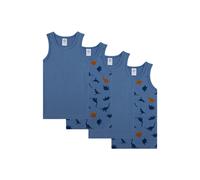 Unterhemd SANETTA "Unterhemd 4er Pack", Jungen, Gr. 116, N-Gr, blau, Obermaterial: 95% Baumwolle CO. 5% Elasthan EL., Unterhemden Unterhemd (62149955-116) blau