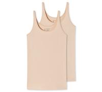 Schiesser Damen 2er Pack Trägertop sand 174389-410 - 42