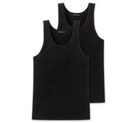 Unterhemd SCHIESSER "Authentic", Herren, Gr. 5M, N-Gr, schwarz (000, schwarz), Single Jersey, Obermaterial: 95% Baumwolle, 5% Elasthan, unifarben, körpernah, tiefer Rundhals, Unterhemden Unterhemd, mi