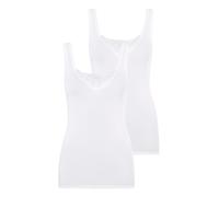 Schiesser Damen Trägertop Cotton Essentials 2er Pack (Farbe: weiß / Größe: 40)