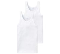 Schiesser Herren Unterhemden - 2er-Pack Essentials Feinripp weiss Gr. 8