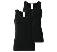 Schiesser Unterhemd Modern Multipacks – 2er-Pack mit Spitze, Schwarz, Damen 38