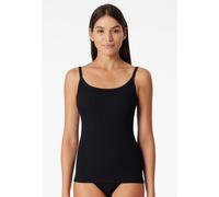 Unterhemd SCHIESSER "Pure Rib", Damen, Gr. 44, N-Gr, schwarz, Doppelripp, Obermaterial: 50% Baumwolle, 45% Modal, 5% Elasthan, körpernah, tiefer Rundhals, Unterhemden Unterhemd, tiefer Rundhals-Aussch