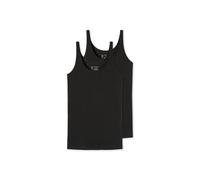 Unterhemd SCHIESSER "T-Shirt 2er Pack", Damen, Gr. XL, N-Gr, schwarz, Obermaterial: 95% Baumwolle CO. 5% Elasthan EL., Unterhemden Unterhemd (67562207-XL) schwarz