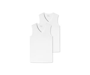 Unterhemd SCHIESSER "T-Shirt 2er Pack", Herren, Gr. L, N-Gr, weiß, Obermaterial: 95% Baumwolle CO. 5% Elasthan EL., Unterhemden Unterhemd (50822820-L) weiß