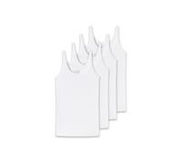Unterhemd SCHIESSER "T-Shirt 4er Pack", Damen, Gr. L, N-Gr, weiß, Obermaterial: 95% Baumwolle CO. 5% Elasthan EL., Unterhemden Unterhemd (49606761-L) weiß